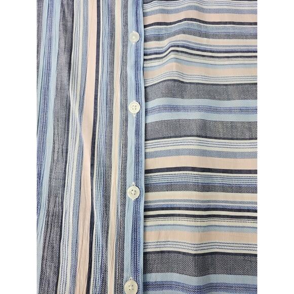 Catherines Womens Sz 5x Blue Pink White Stripe Fairy Lightweight Tunic Blouse - Picture 4 of 13